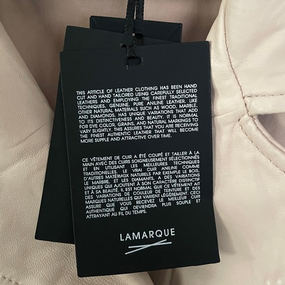 Lamarque Donna Leather Biker Jacket in Ballet Pink Size XL - Picture 8 of 16